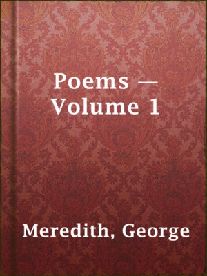 cover image of Poems — Volume 1